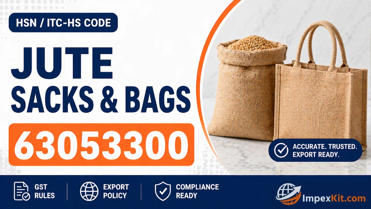 HSN Code for Jute Sacks & Bags India 63053300
