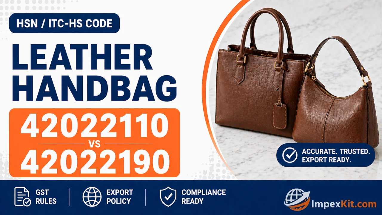 HSN Code for Leather Handbag 42022110 vs 42022190 Classification