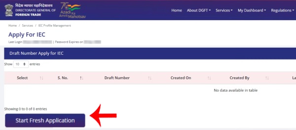 Step 3 (Sub): ANF-2A application form for Import Export Code on DGFT portal